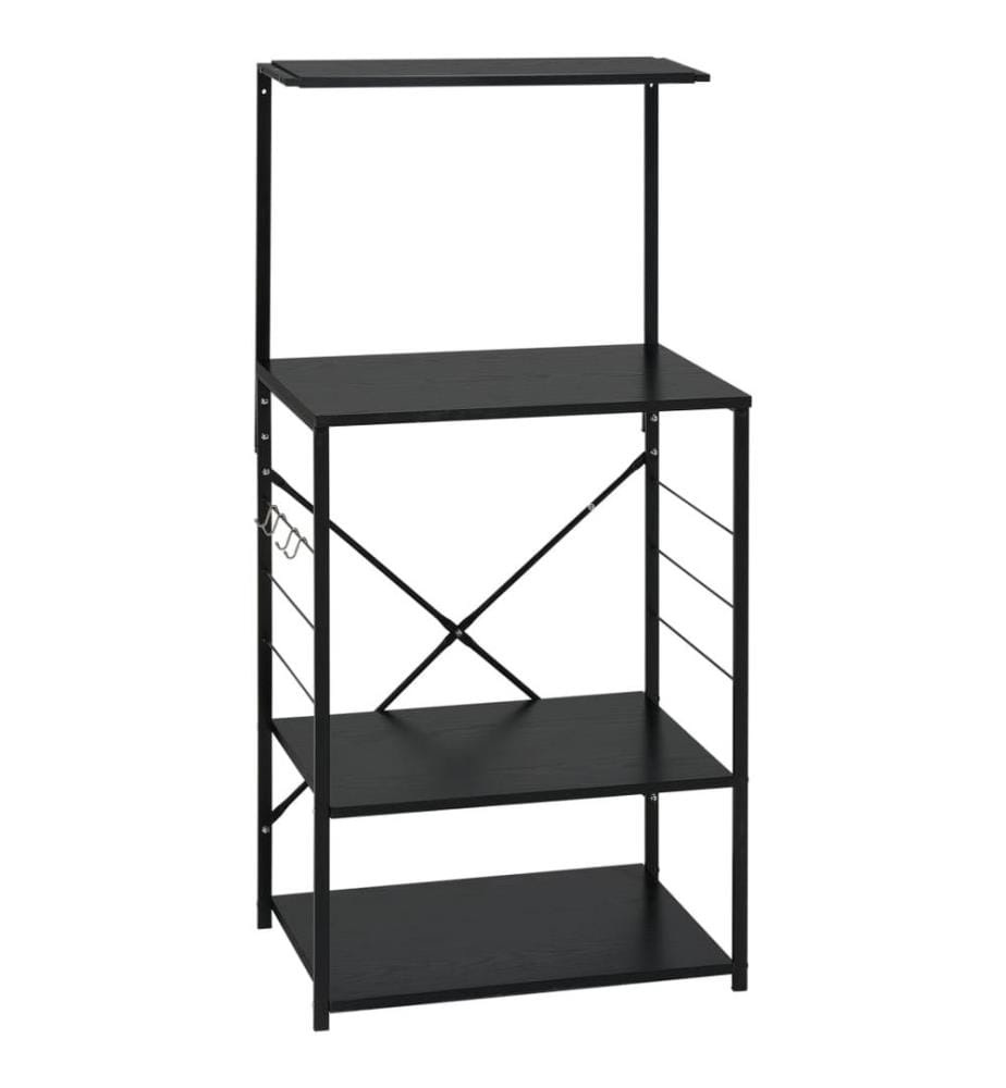 Armoire à four à micro-ondes noir 60x39,6x123cm bois ingénierie