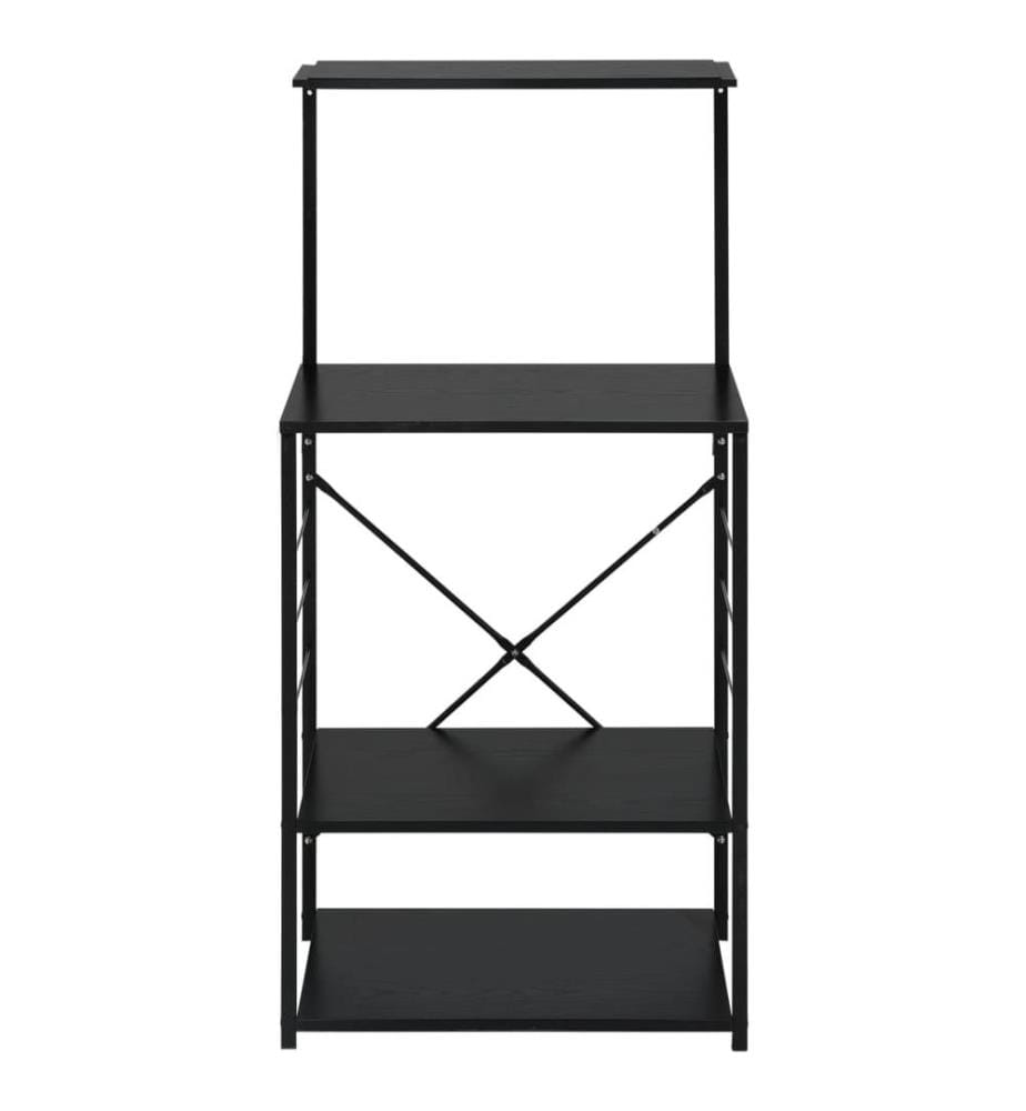 Armoire à four à micro-ondes noir 60x39,6x123cm bois ingénierie