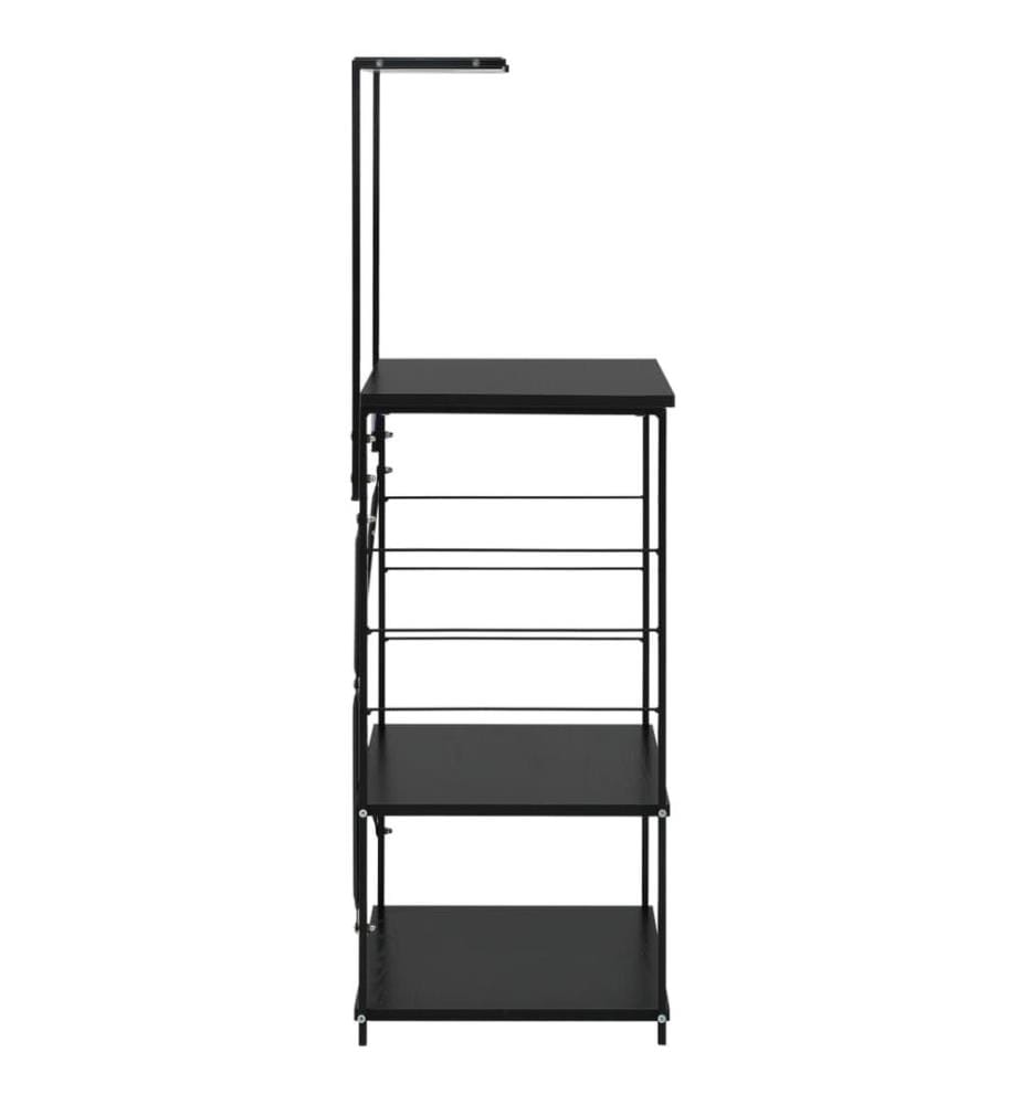 Armoire à four à micro-ondes noir 60x39,6x123cm bois ingénierie