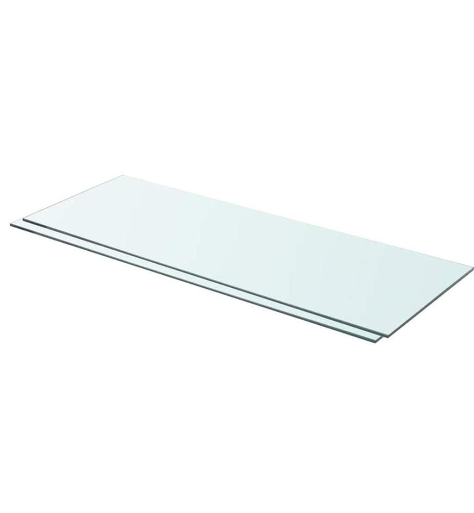 Regalböden 2 Stk. Glas Transparent 80x30 cm
