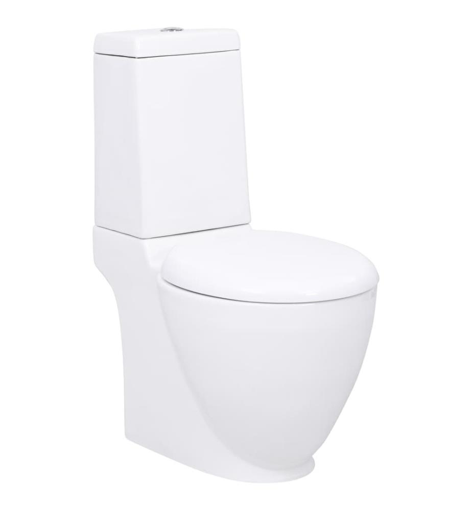 WC Keramik-Toilette Badezimmer Rund Senkrechter Abgang Weiss