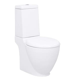 WC Keramik-Toilette Badezimmer Rund Senkrechter Abgang Weiss