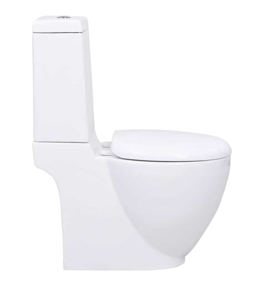 WC Keramik-Toilette Badezimmer Rund Senkrechter Abgang Weiss