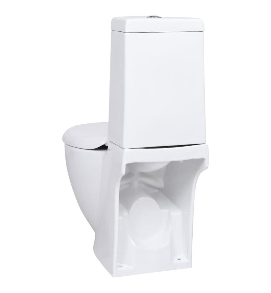 WC Keramik-Toilette Badezimmer Rund Senkrechter Abgang Weiss