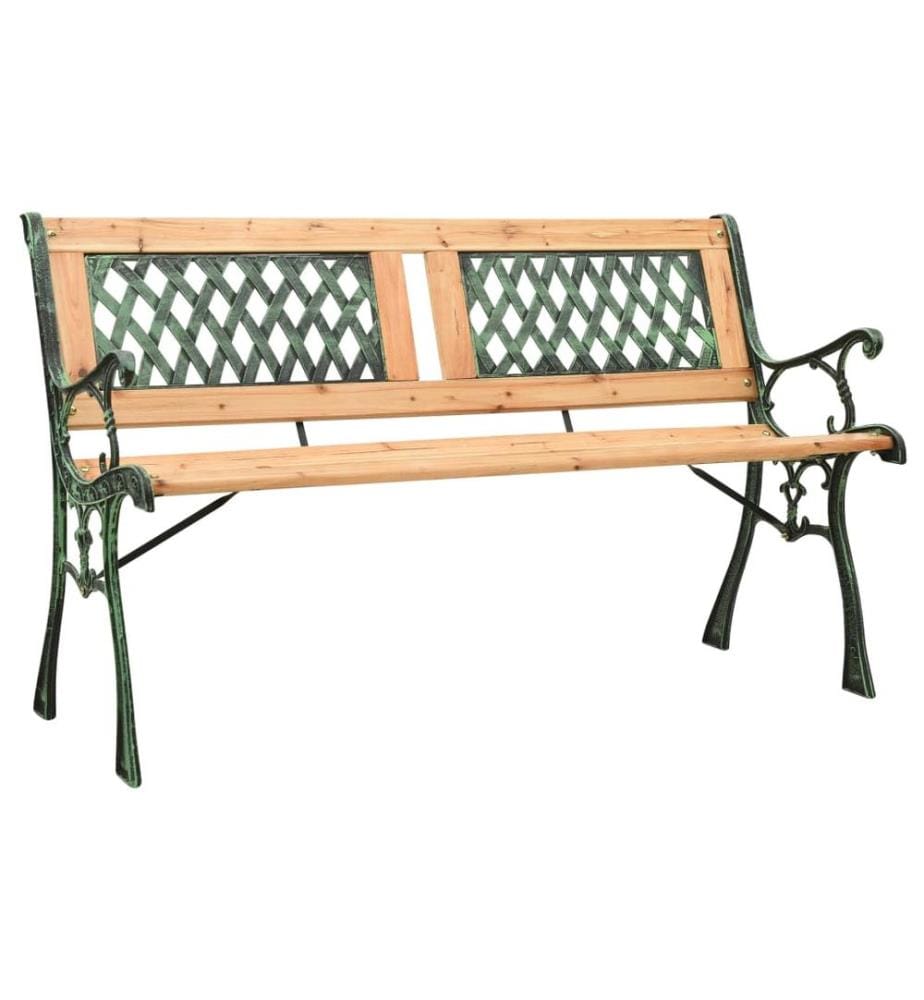 Gartenbank 122 cm Gusseisen und Massivholz Tanne