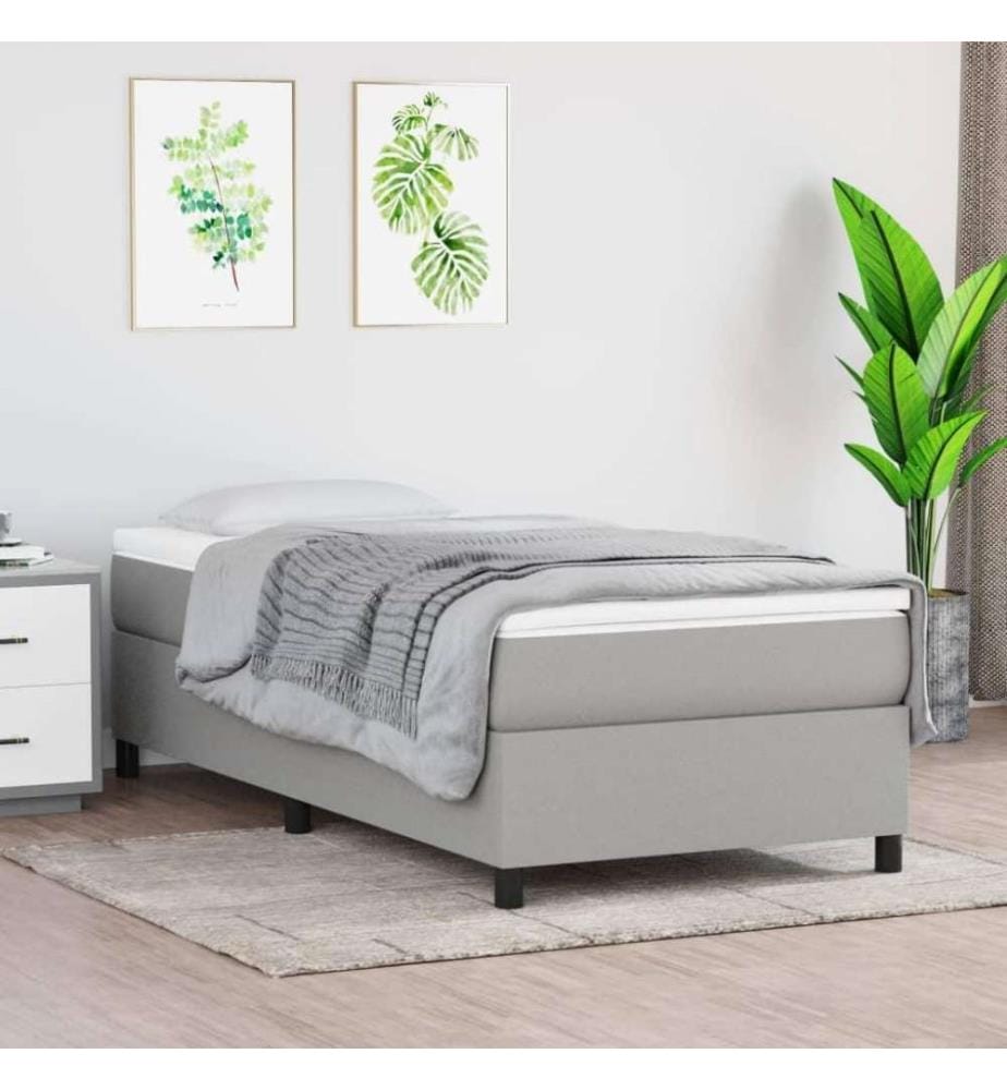 Boxspringbett Hellgrau 90x200 cm Stoff
