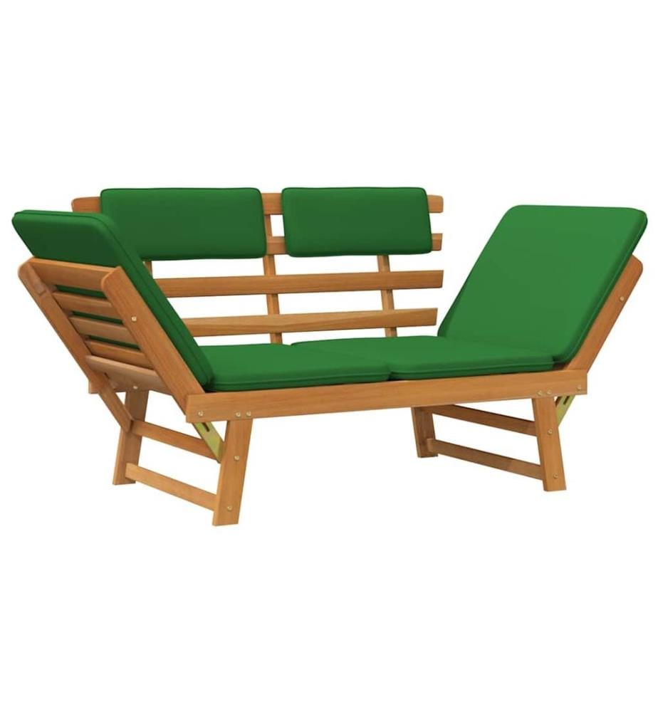 Gartenbank mit Auflagen 2-in-1 190 cm Massivholz Akazie