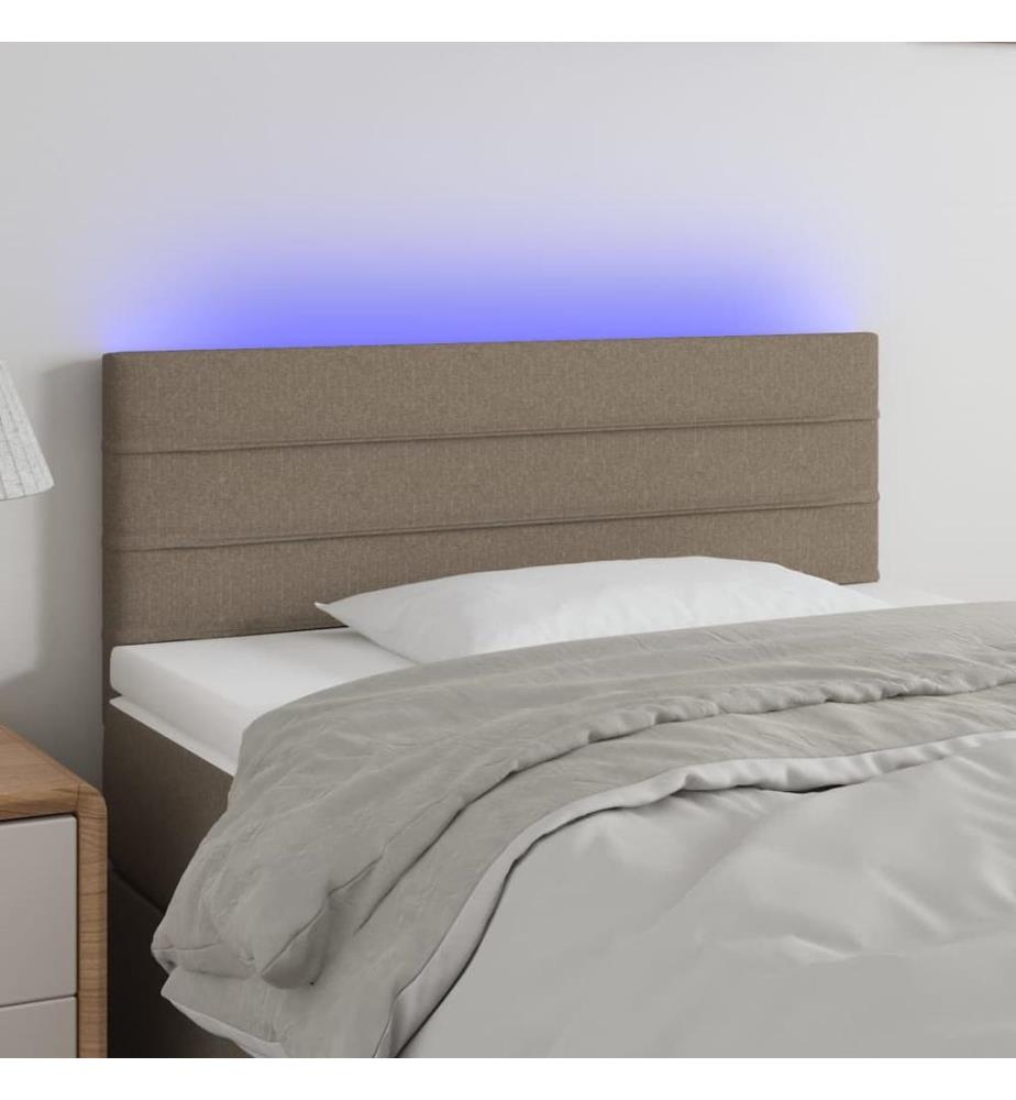 Tête de lit à LED Taupe 90x5x78/88 cm Tissu