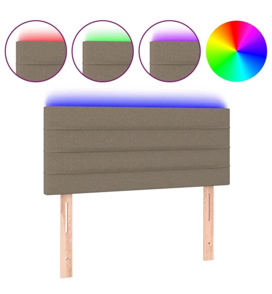 Tête de lit à LED Taupe 90x5x78/88 cm Tissu