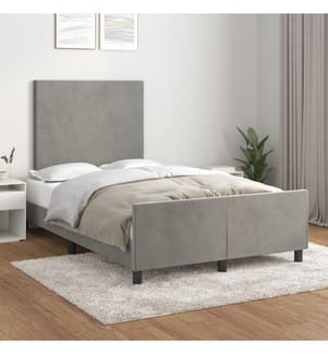 Bettgestell ohne Matratze Hellgrau 120x200 cm Samt