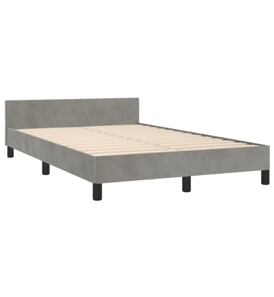 Bettgestell ohne Matratze Hellgrau 120x200 cm Samt
