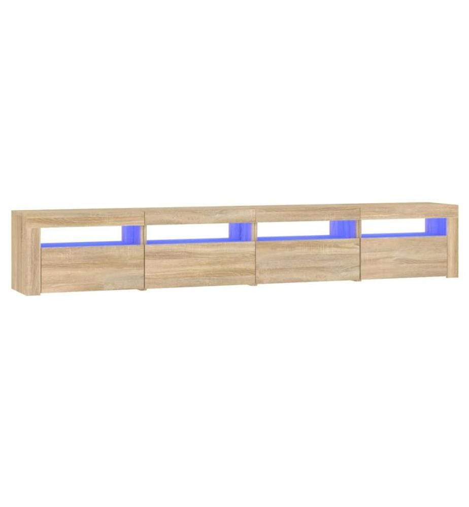 Meuble TV avec lumières LED Chêne sonoma 240x35x40 cm