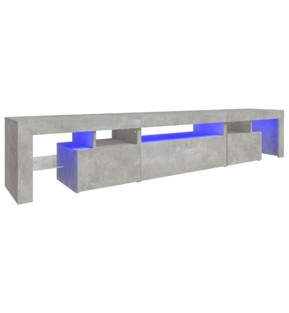 TV-Schrank mit LED-Leuchten Betongrau 215x36,5x40 cm