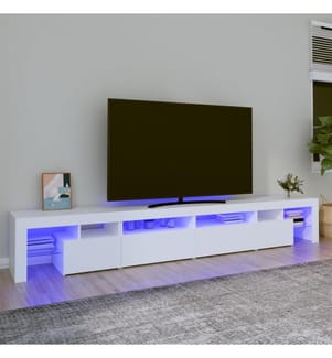 TV-Schrank mit LED-Leuchten Weiss 260x36,5x40 cm