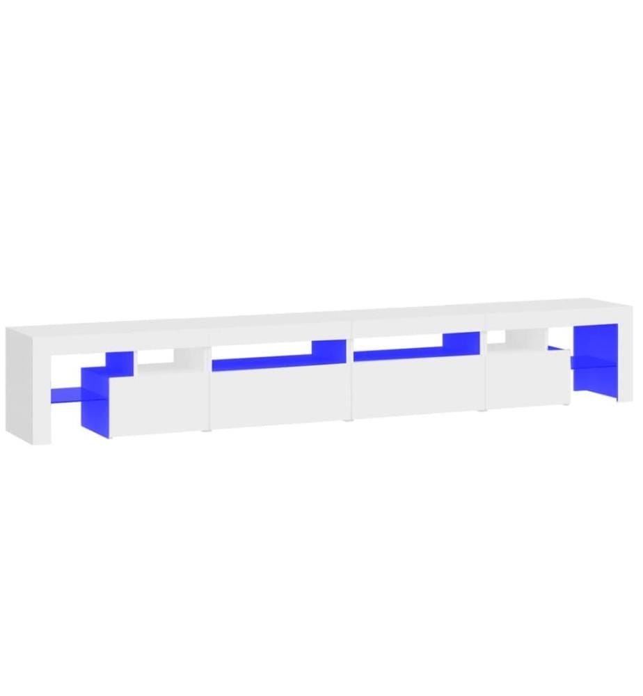 TV-Schrank mit LED-Leuchten Weiss 260x36,5x40 cm