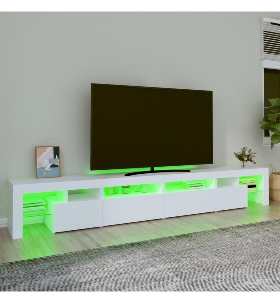 TV-Schrank mit LED-Leuchten Weiss 260x36,5x40 cm