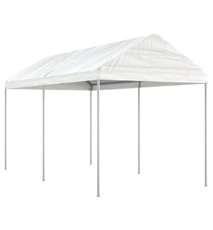 Belvédère avec toit blanc 4,46x2,28x2,69 m polyéthylène