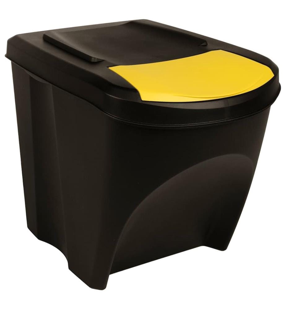 Stapelbare Mülleimer 3 Stk. Anthrazit 75 L