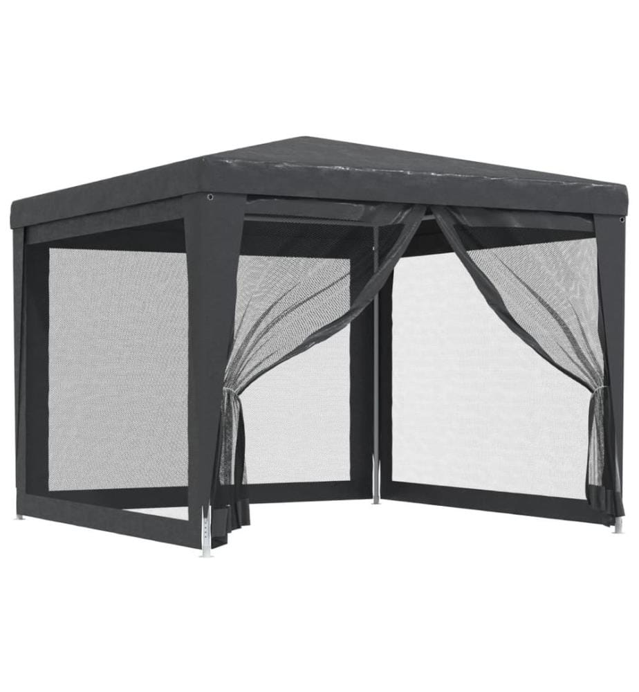 Tente de fête avec 4 parois latérales en maille Anthracite 3x3m