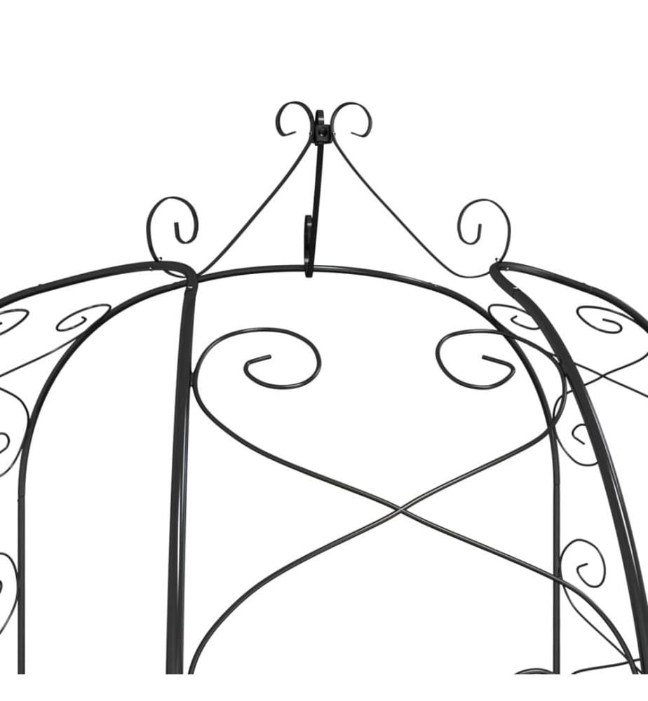 Arche de jardin Noir Ø180x255 cm Acier
