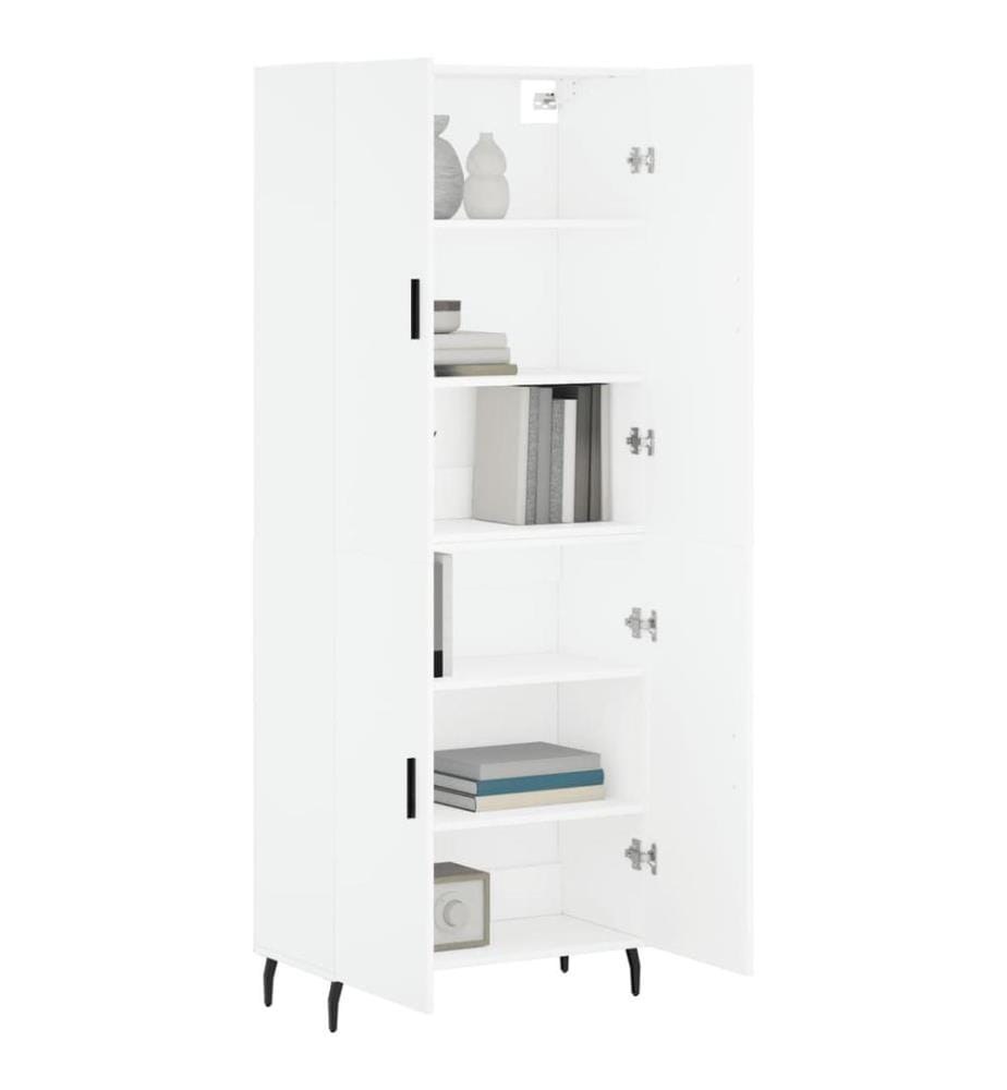 Highboard Weiss 69,5x34x180 cm Holzwerkstoff