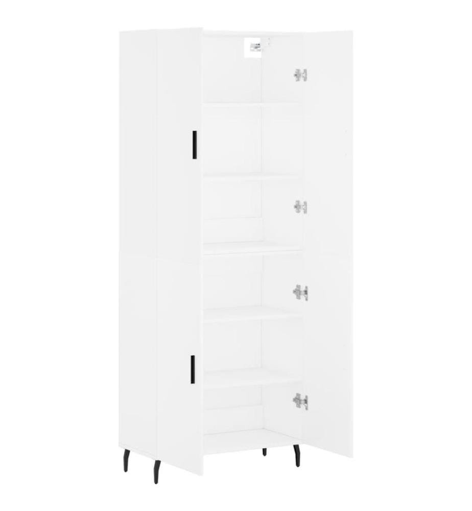 Highboard Weiss 69,5x34x180 cm Holzwerkstoff