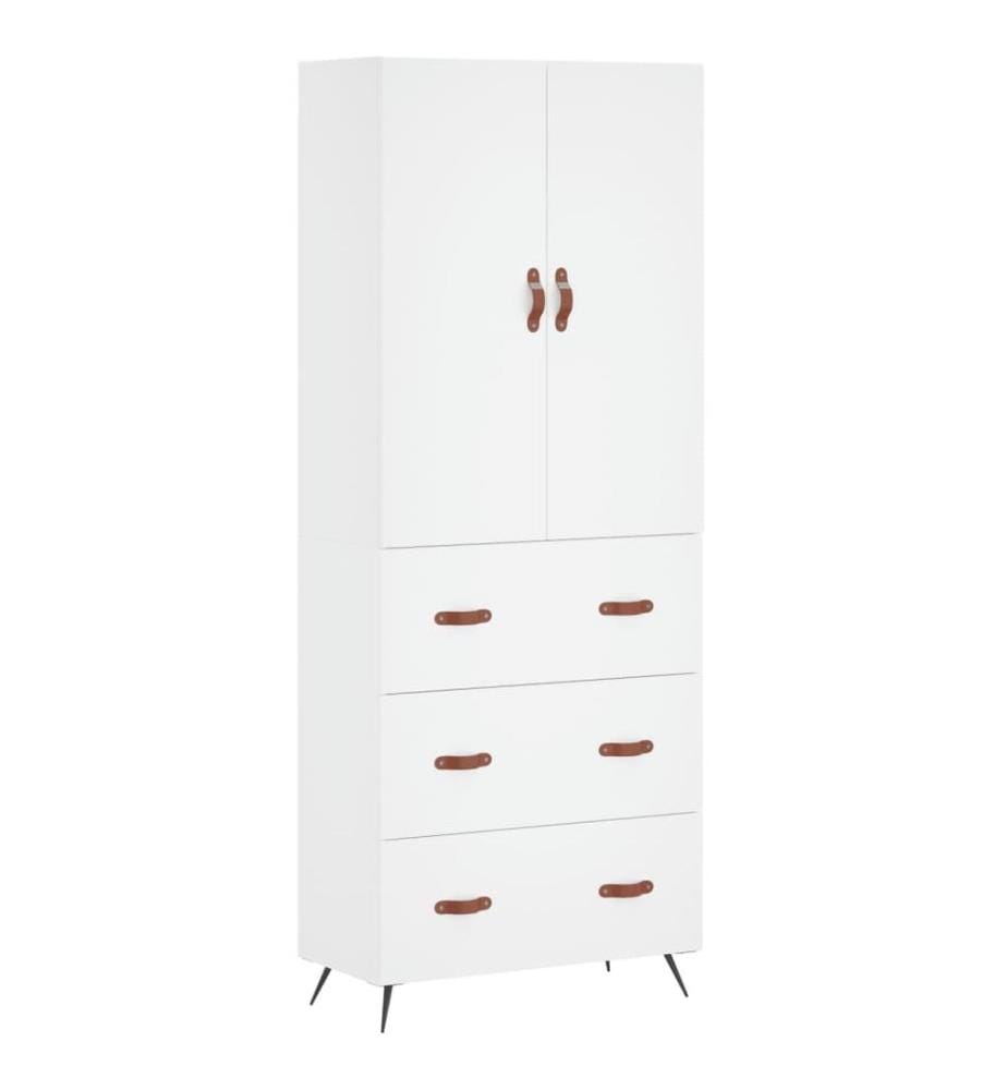 Highboard Weiss 69,5x34x180 cm Holzwerkstoff