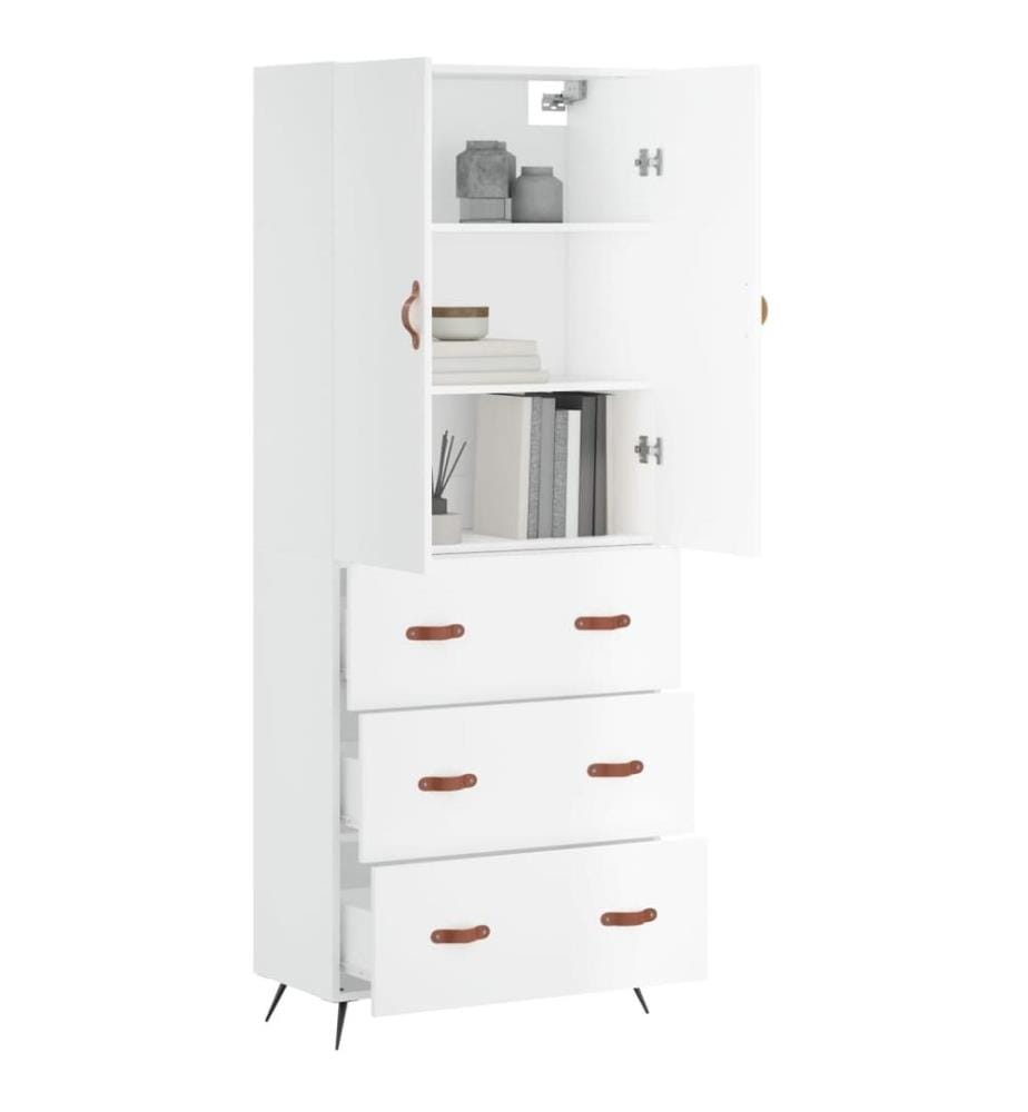 Highboard Weiss 69,5x34x180 cm Holzwerkstoff