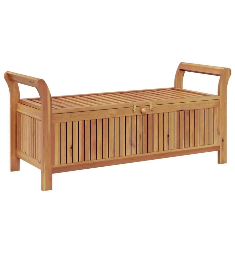 Garten-Truhenbank mit Kissen 126 cm Massivholz Akazie
