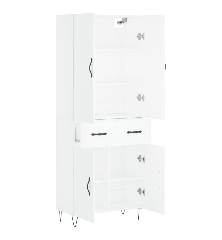 Highboard Weiss 69,5x34x180 cm Holzwerkstoff