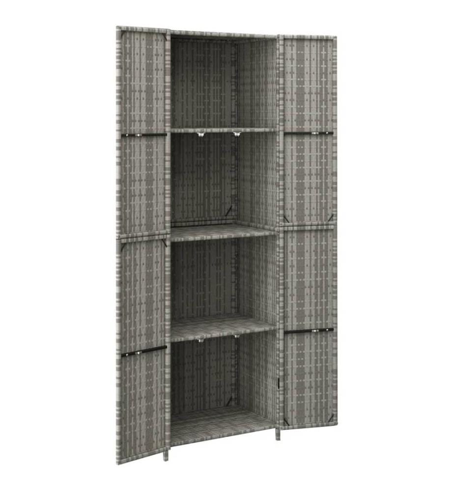 Armoire de rangement jardin Gris 59x40x180 cm Résine tressée