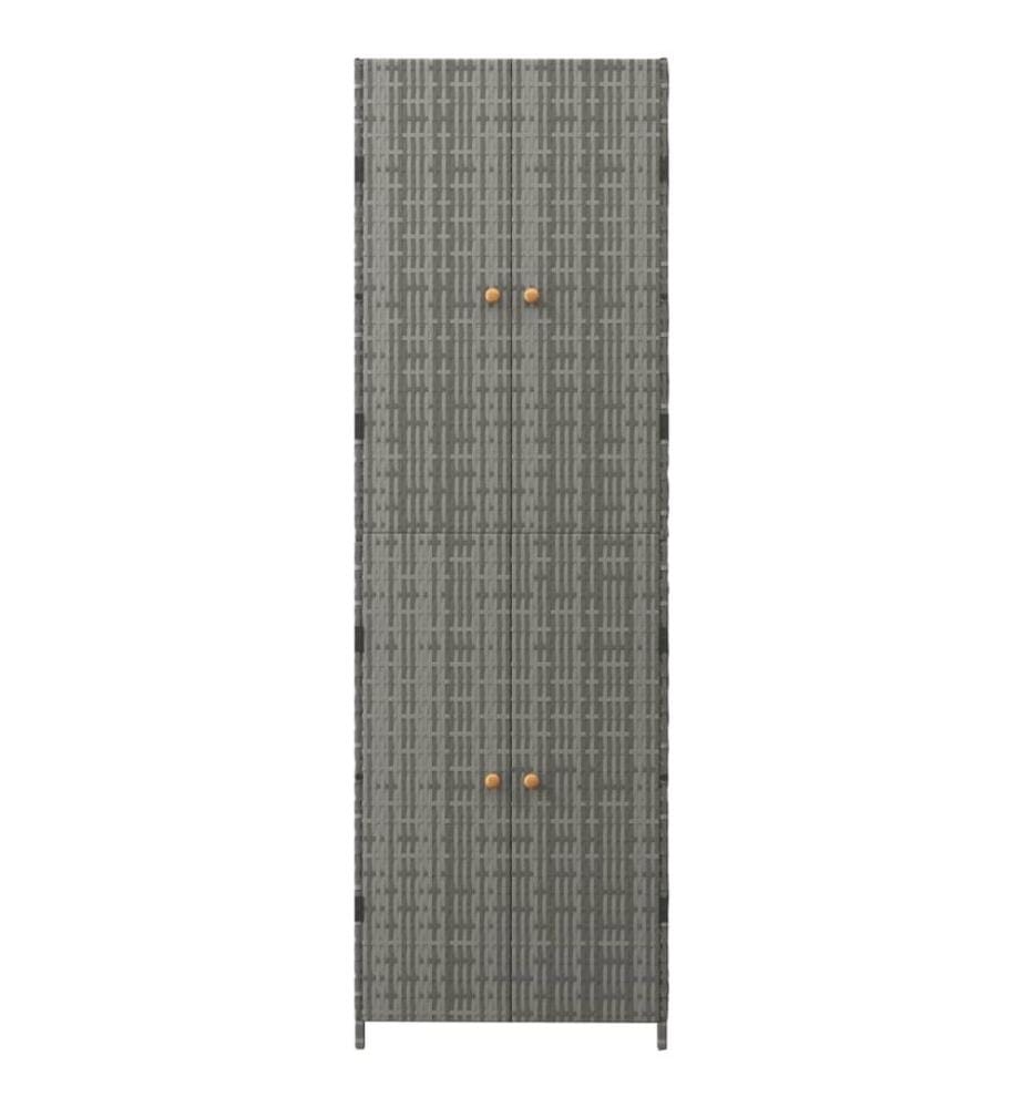 Armoire de rangement jardin Gris 59x40x180 cm Résine tressée