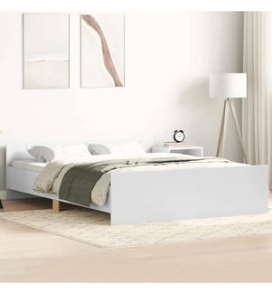 Bettgestell mit Kopf- und Fussteil Weiss 120x200 cm