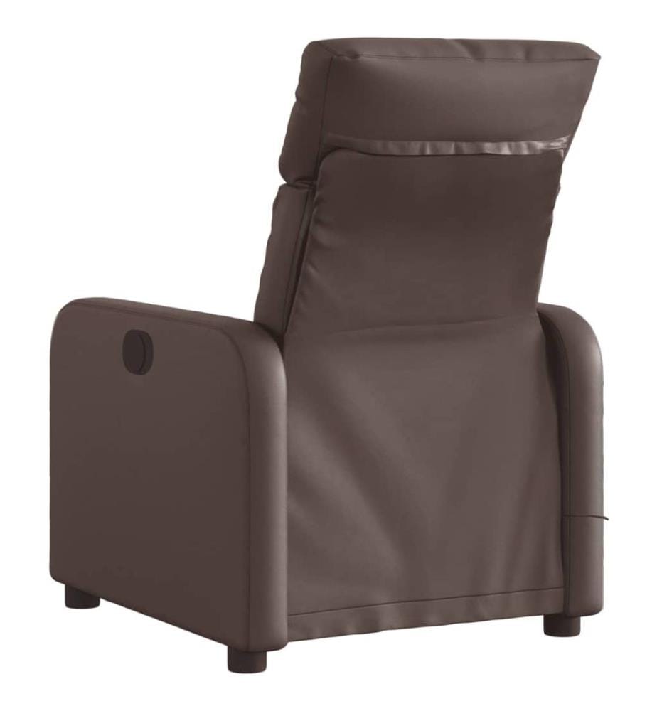 Fauteuil de massage inclinable électrique marron similicuir