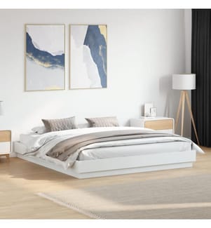 Bettgestell mit LED Weiss 180x200 cm