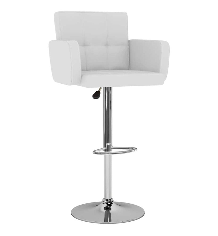 Barhocker 2 Stk. Weiss Kunstleder