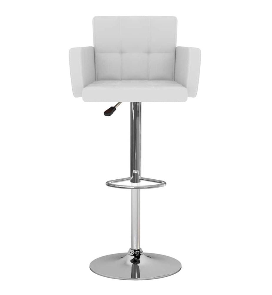 Barhocker 2 Stk. Weiss Kunstleder