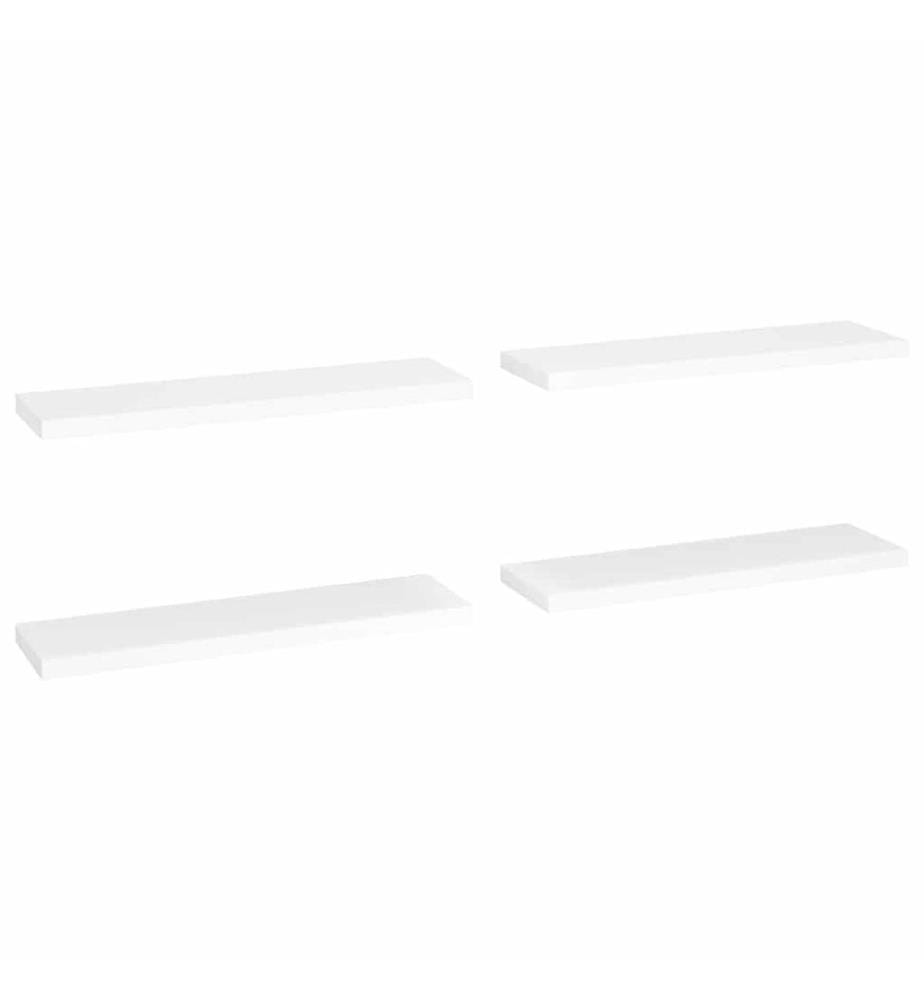 Schweberegale 4 Stk. Weiss 90x23,5x3,8 cm MDF