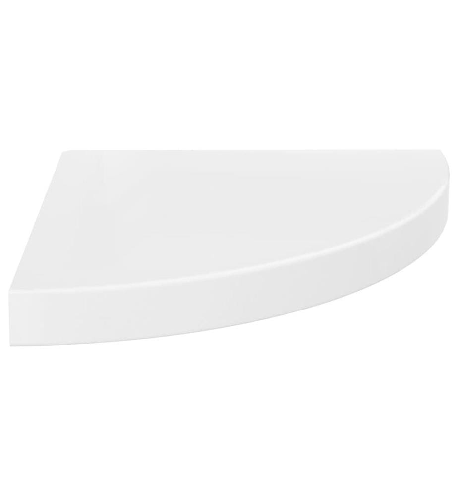 Eck-Schweberegale 4 Stk. Hochglanz-Weiss 35x35x3,8 cm MDF