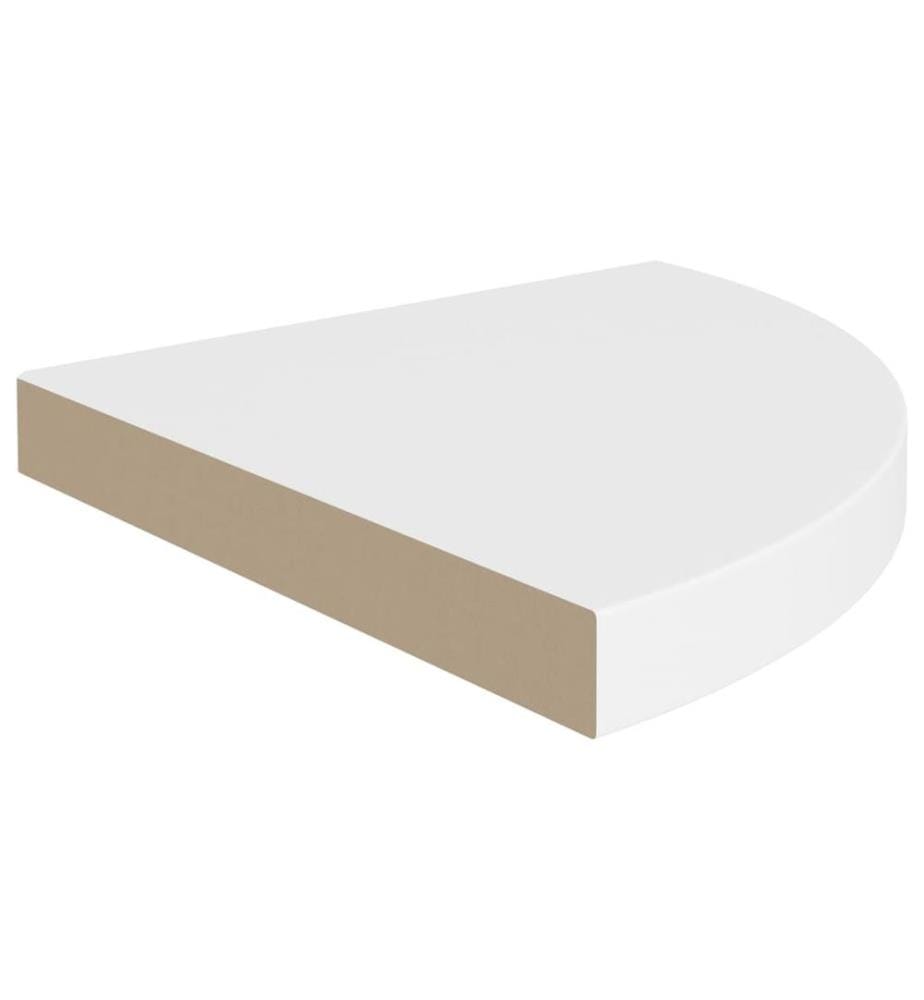 Eck-Schweberegale 4 Stk. Weiss 35x35x3,8 cm MDF