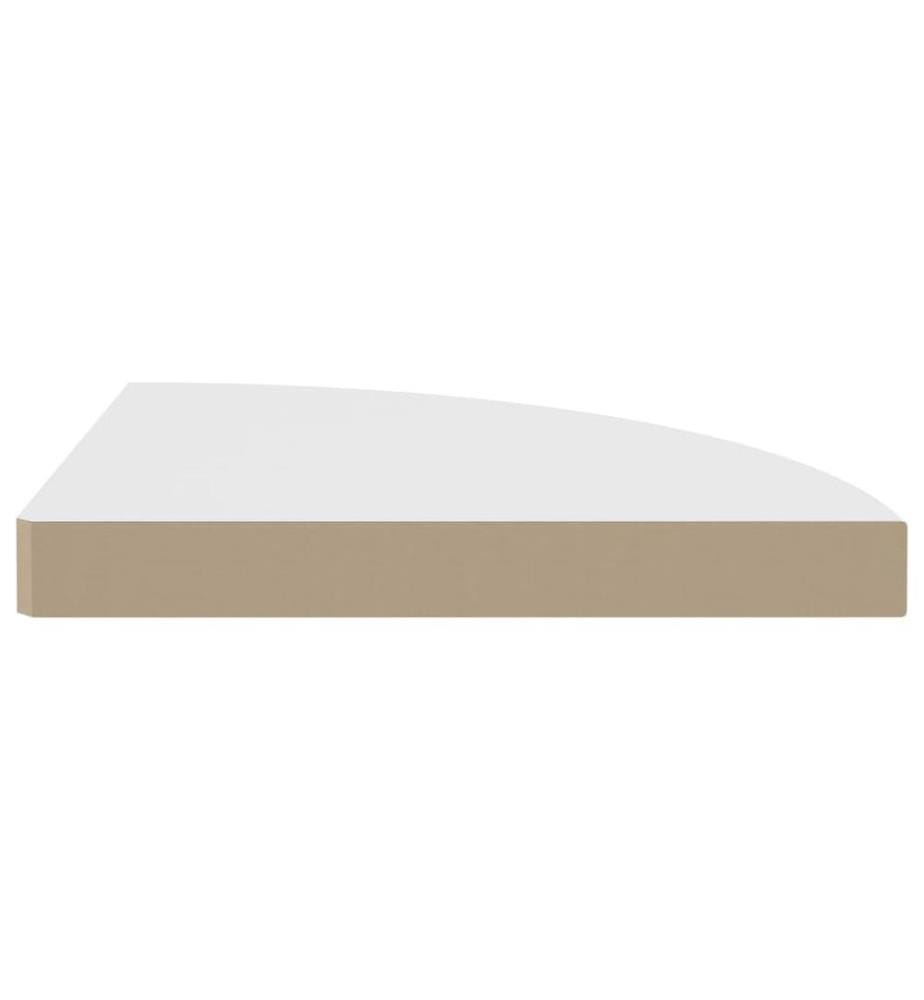 Eck-Schweberegale 4 Stk. Weiss 35x35x3,8 cm MDF