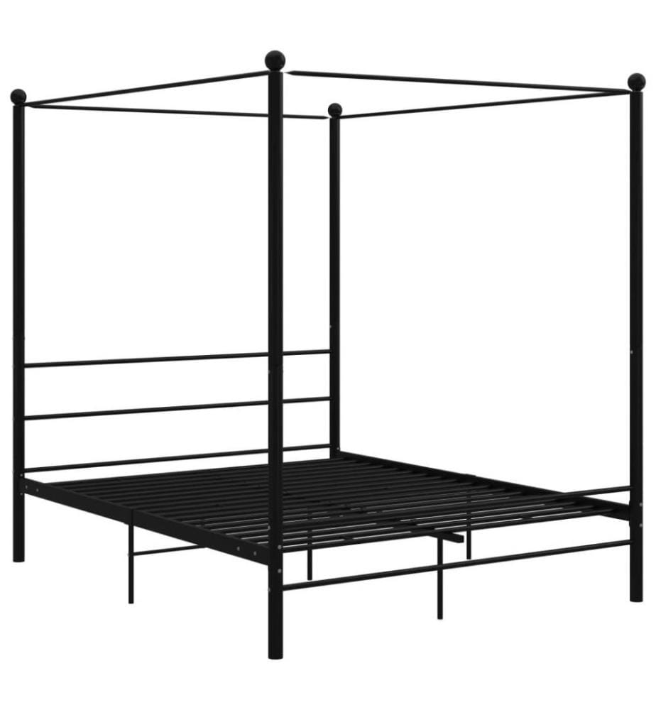 Himmelbett Schwarz Metall 160x200 cm