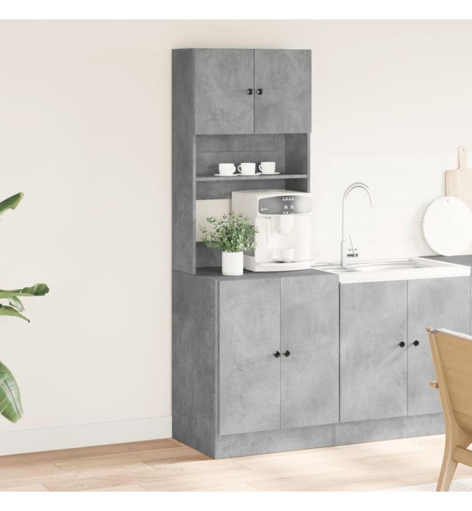 Küchenschrank Betongrau 60x50x180 cm Holzwerkstoff