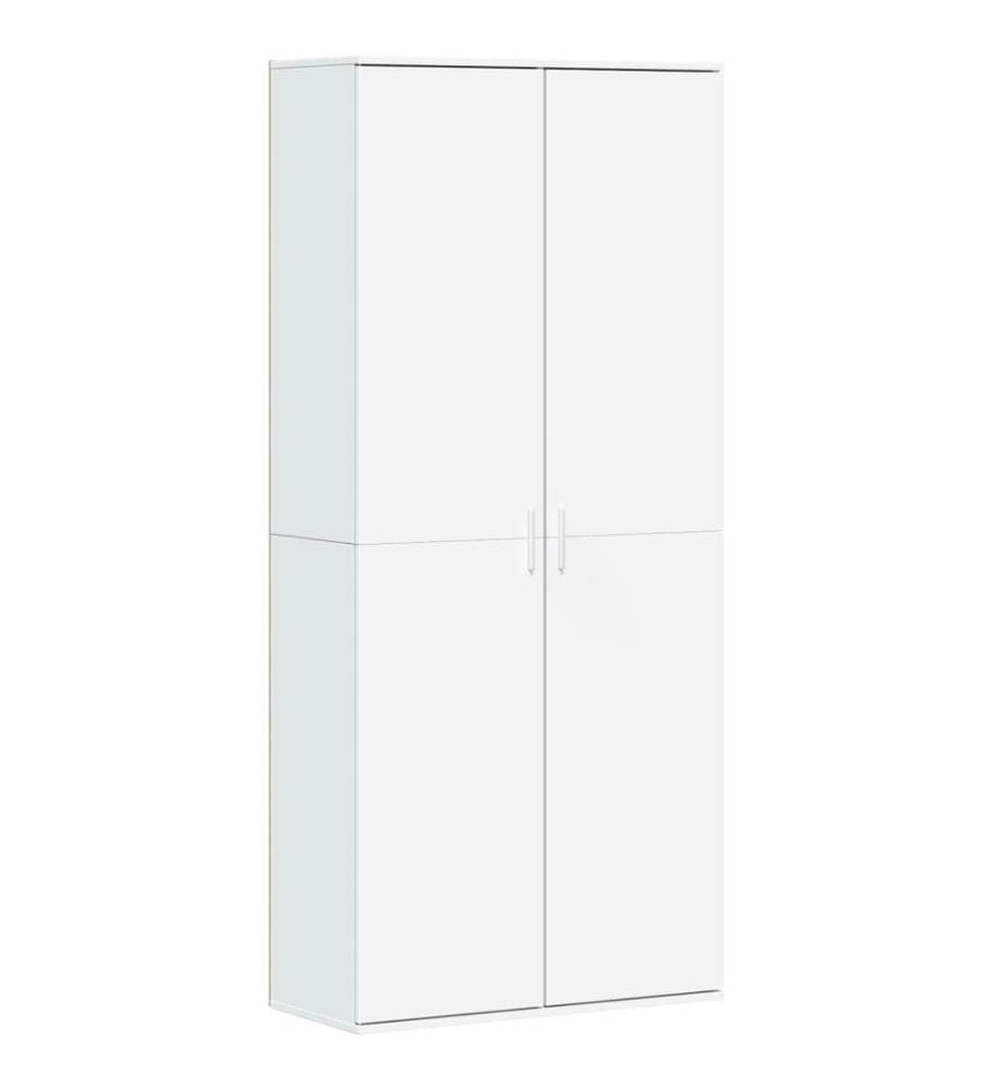 Buffet haut blanc 80x35x180 cm bois d'ingénierie