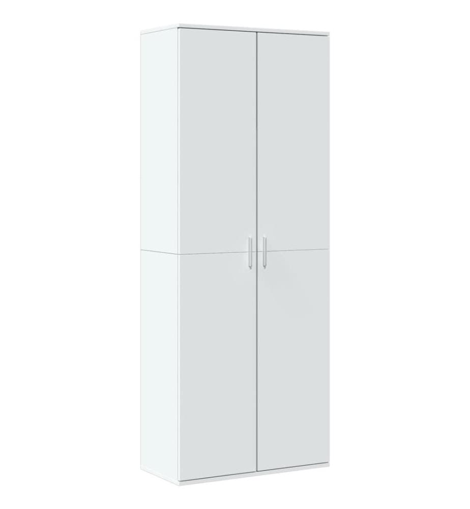 Buffet haut blanc 70x35x180 cm bois d'ingénierie