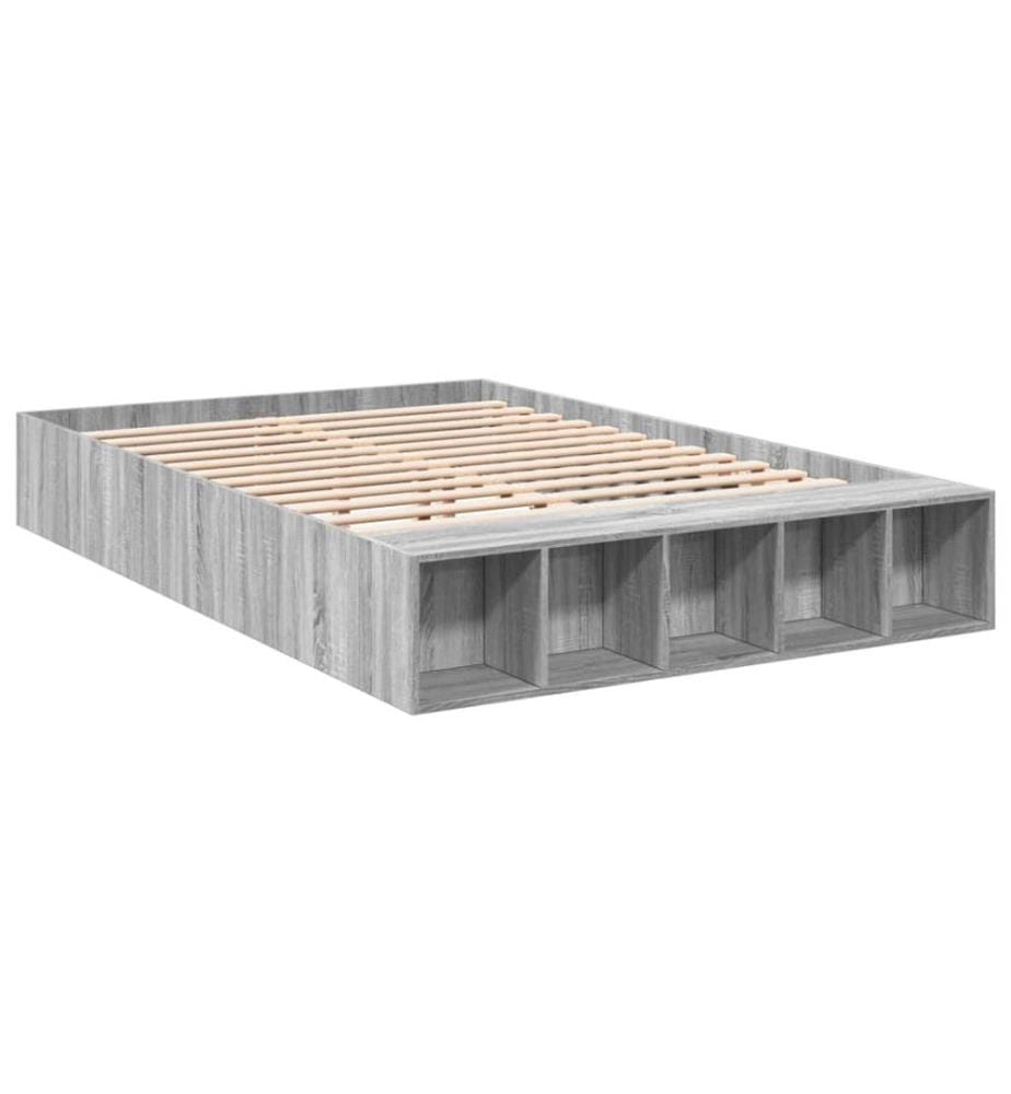 Cadre de lit sans matelas sonoma gris 140x200 cm
