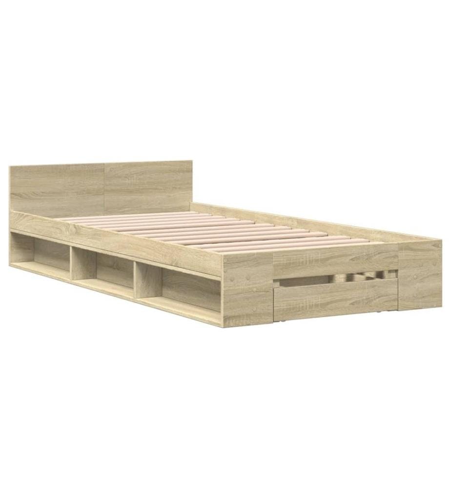 Bettgestell mit Schublade Sonoma-Eiche 90x200 cm Holzwerkstoff