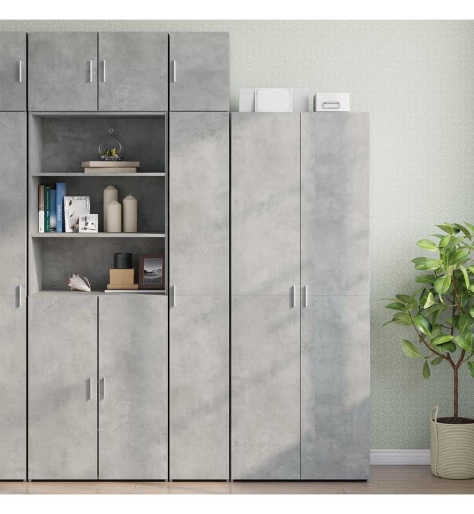 Hochschrank Schmal Betongrau 30x42,5x225 cm Holzwerkstoff
