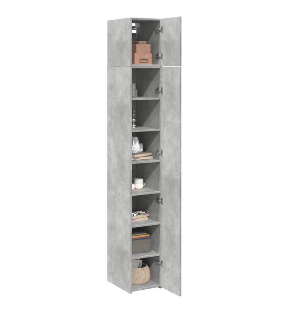 Hochschrank Schmal Betongrau 30x42,5x225 cm Holzwerkstoff