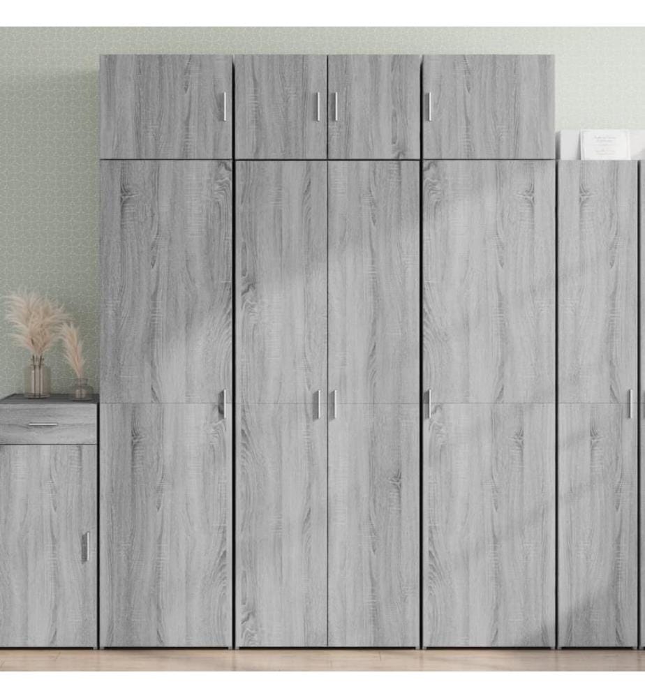 Buffet haut sonoma gris 70x42,5x185 cm bois d'ingénierie